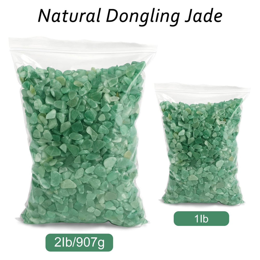 Gemshan aventurine quartz chips in potted plant decorative display
