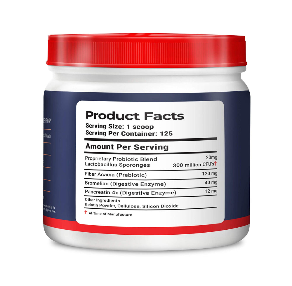 Geneflora powder with measuring scoop ready for precise dosing.