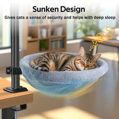 Generic double-sided cat bed attachment offers seasonal comfort with soft fur and breathable fabric