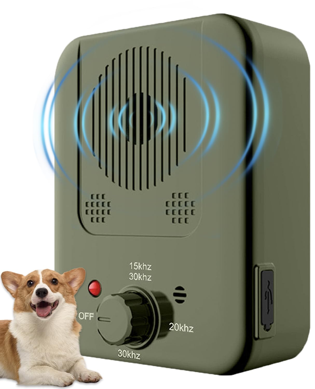 Generic anti barking device front view demonstrates humane ultrasonic deterrence for quieter outdoor spaces.