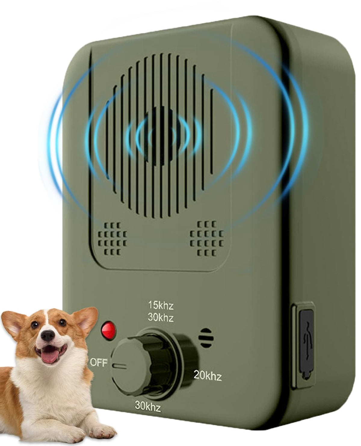 Generic anti barking device front view demonstrates humane ultrasonic deterrence for quieter outdoor spaces.