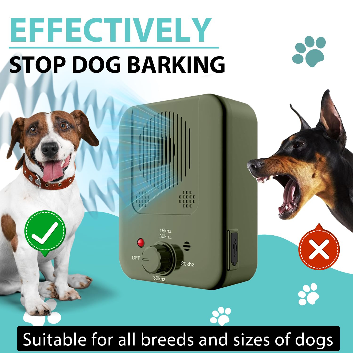 Generic anti barking device side view showing compact, wall-mountable design for easy setup.