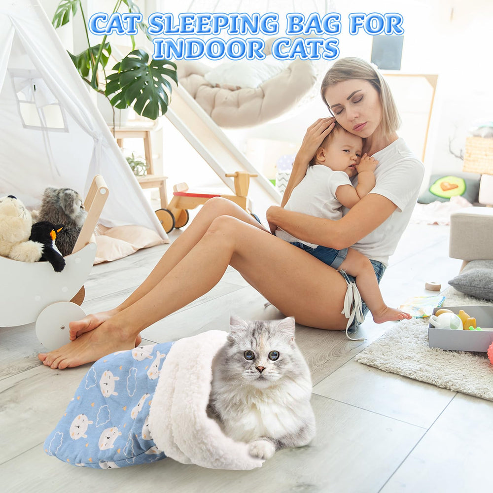 Generic Cat Sleeping Bag large-21x18-inch size suits bigger indoor cats for snuggling.