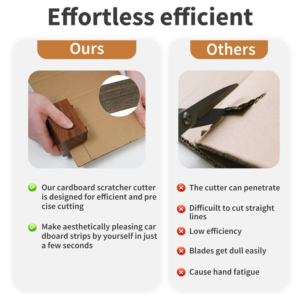 Generic DIY cat scratchers strip tool in action for clean cardboard cuts