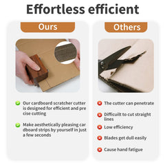 Generic DIY cat scratchers strip tool in action for clean cardboard cuts