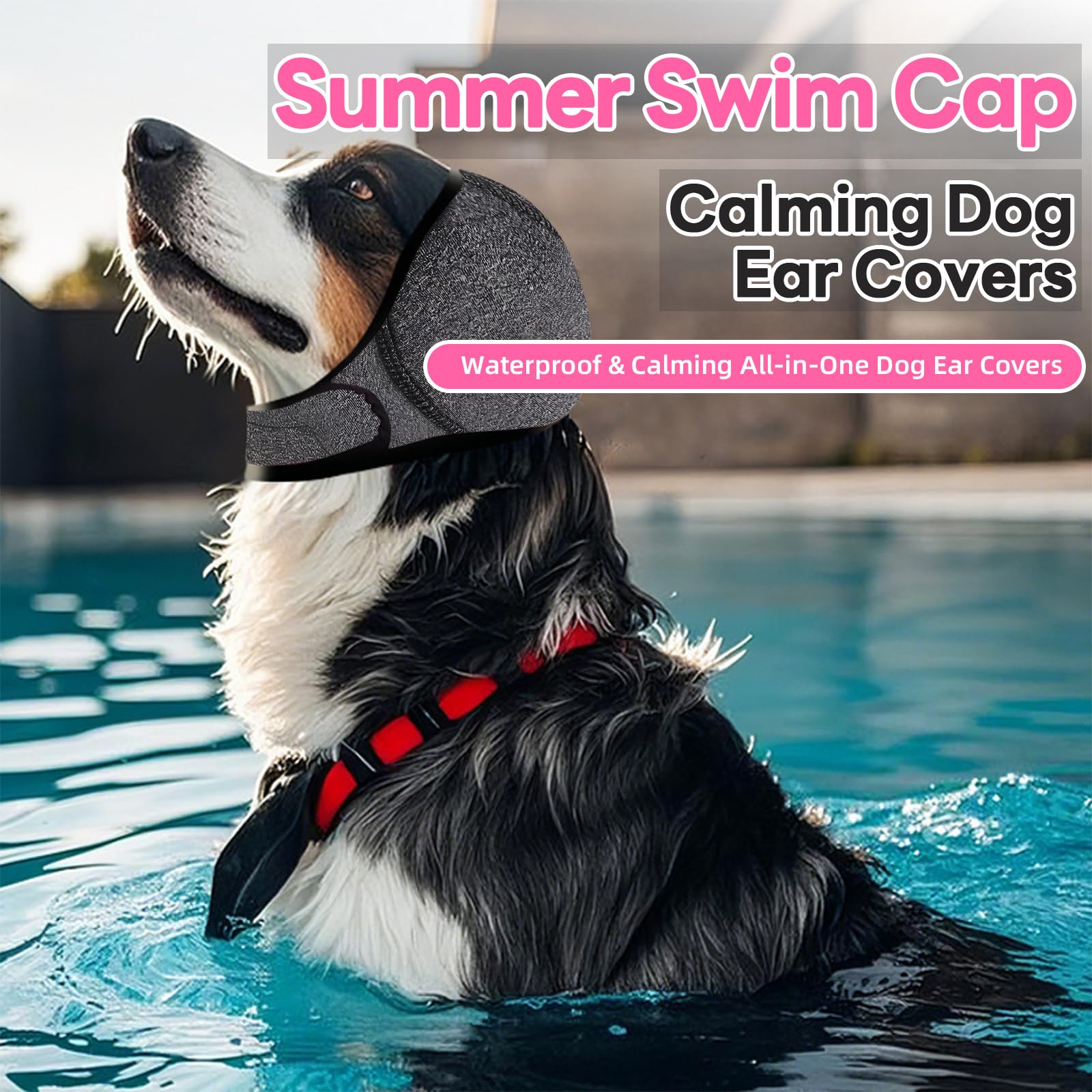 Generic dog ear muffs adjustable fit ensures snug comfort for large dogs.