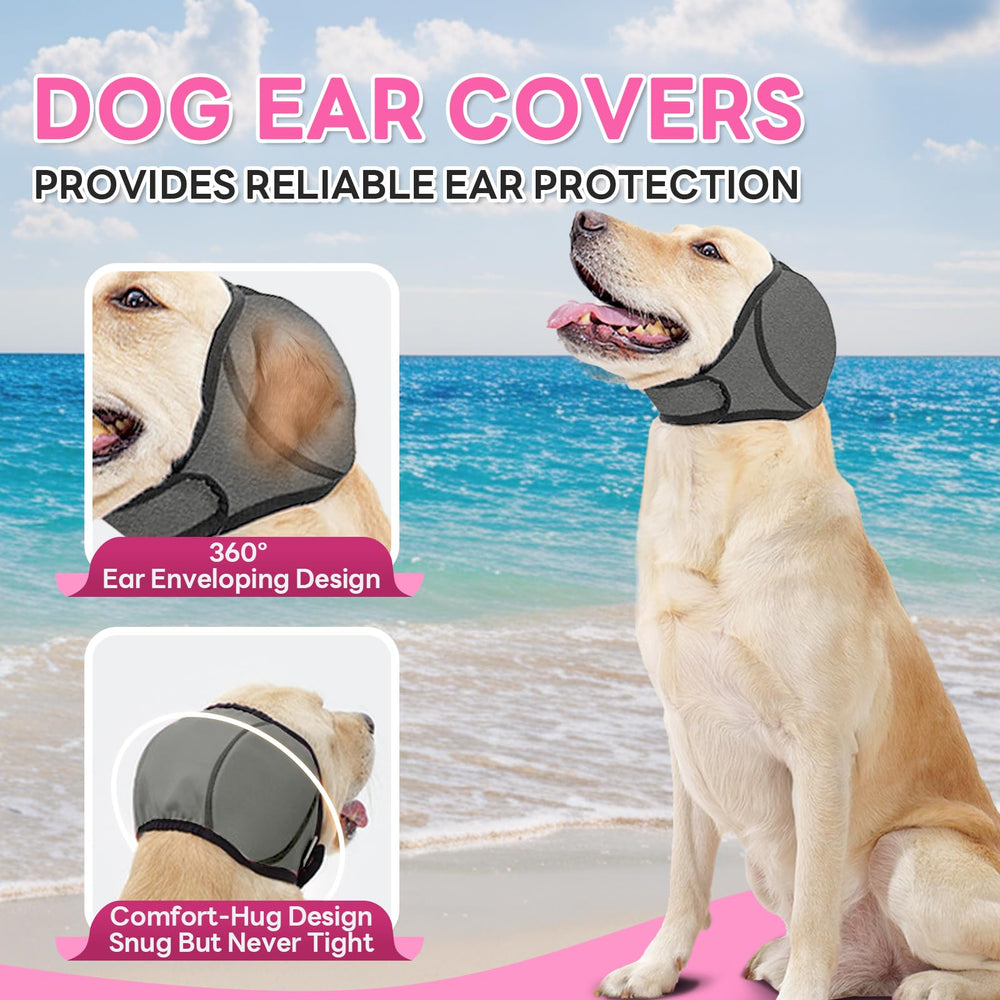 Generic dog ear muffs cushioned padding supports comfort during vet visits.