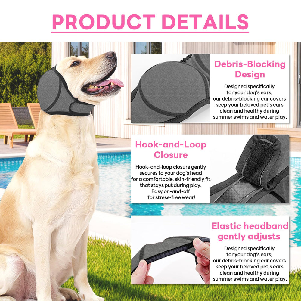 Generic dog ear muffs offer water protection during swimming, baths, and rain.