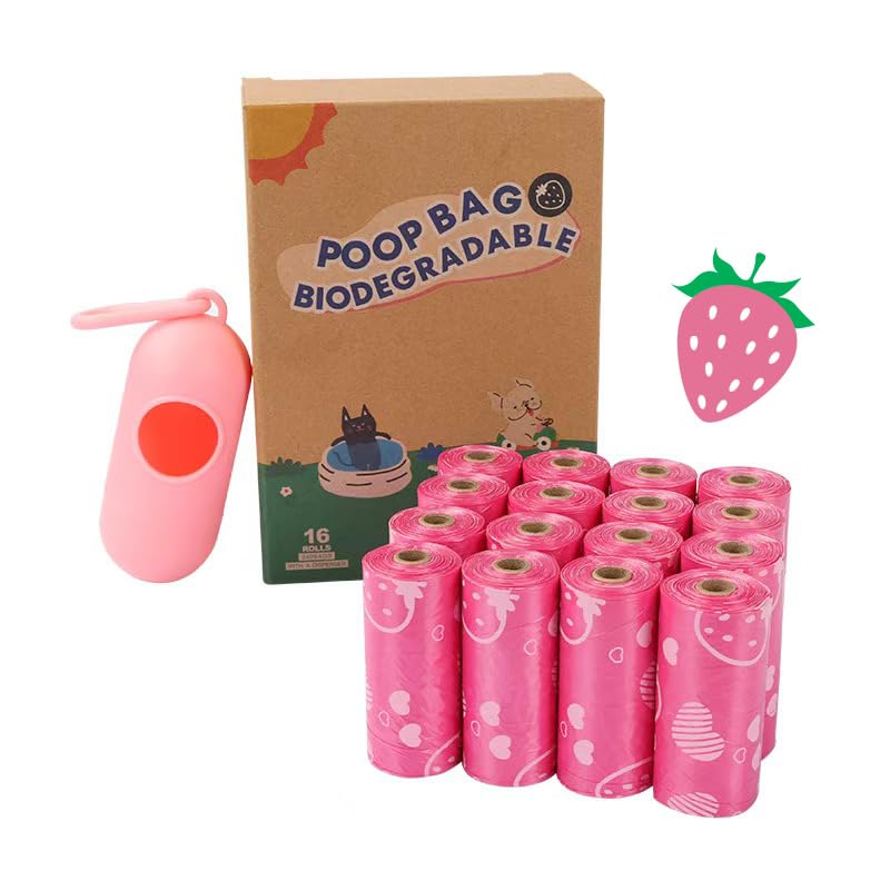 Generic dog-poop-bags-dispenser-pink with leash clip for quick cleanup on walks