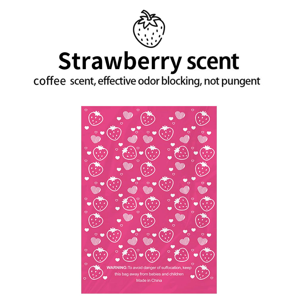 Generic dog-poop-bags-strawberry-scent-pink bags neutralize odors during park cleanups