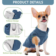 Generic dog sweater pullover design makes easy on-off for small dogs.