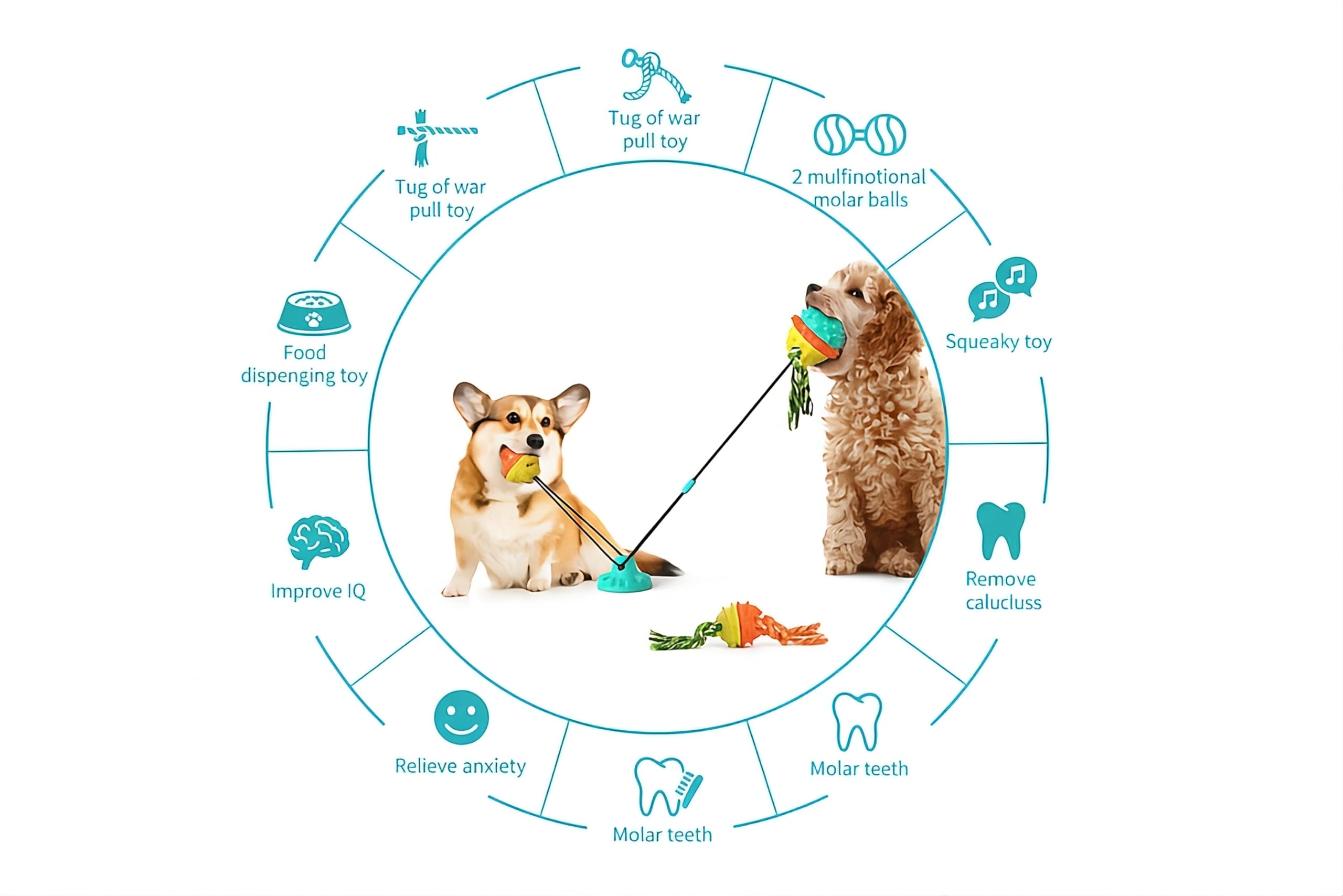 Generic dog toy ridged texture cleans teeth and massages gums during chew