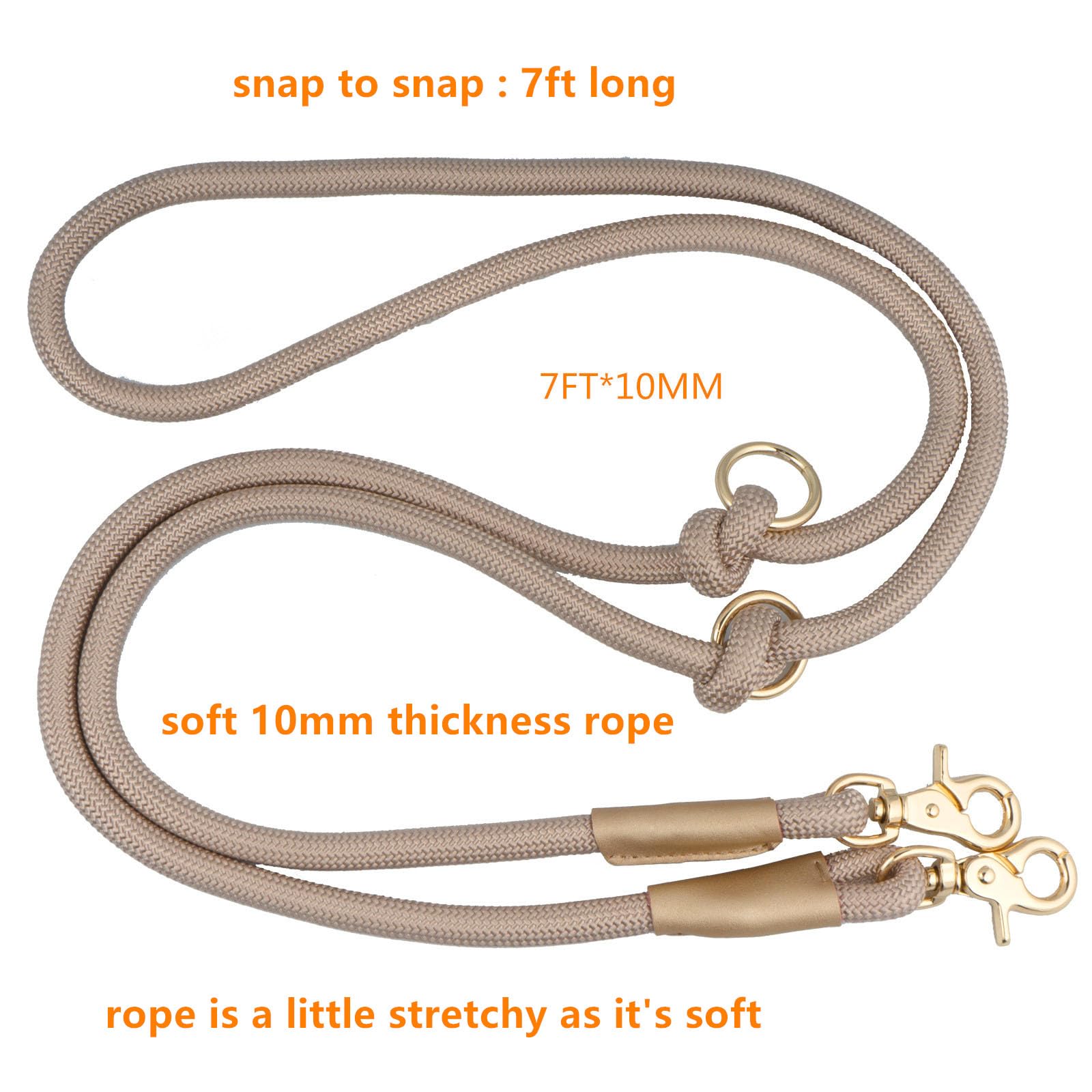 Generic Durable Nylon Rope Leash highlights strength for daily walks with even energetic dogs.