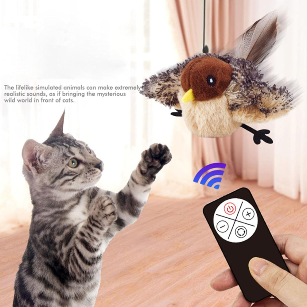 Generic flapping bird cat toy for indoor cats promotes active play