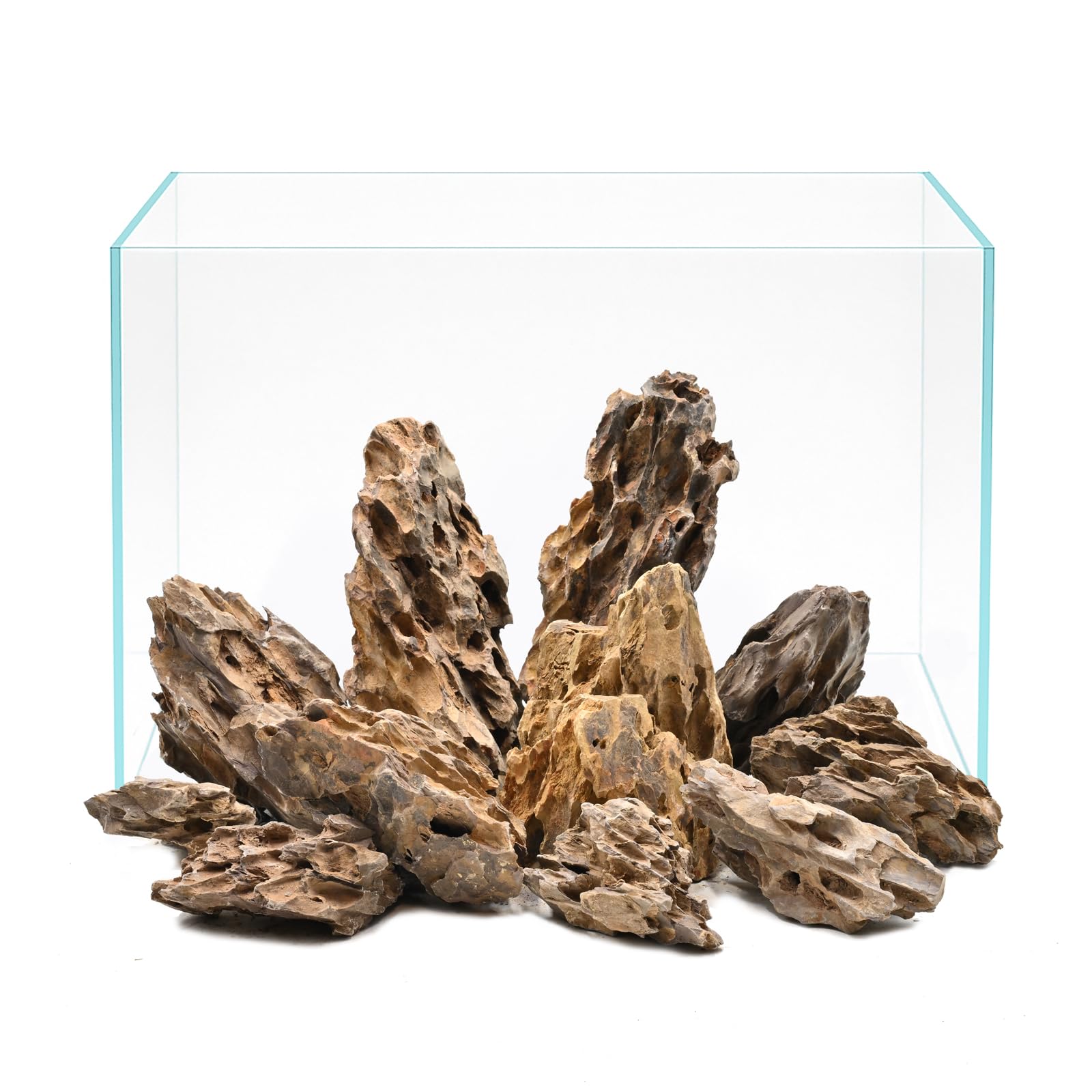 Generic Kecilke dragon stone closeup honeycomb texture for realistic aquarium landscapes.