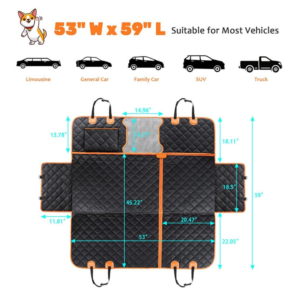 Generic MP dog seat cover quick install and wipe-clean design saves time.
