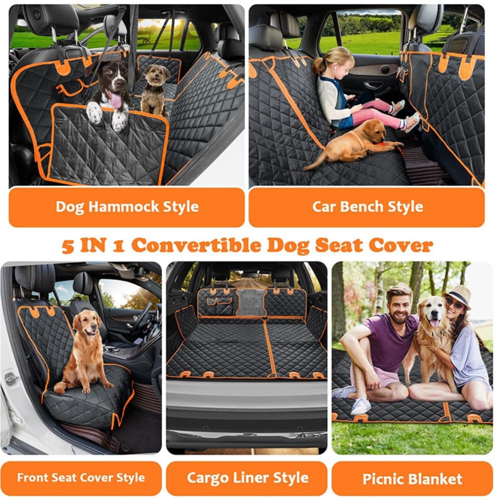 Generic MP dog seat cover mesh visual window demonstrates improved airflow and pet visibility.