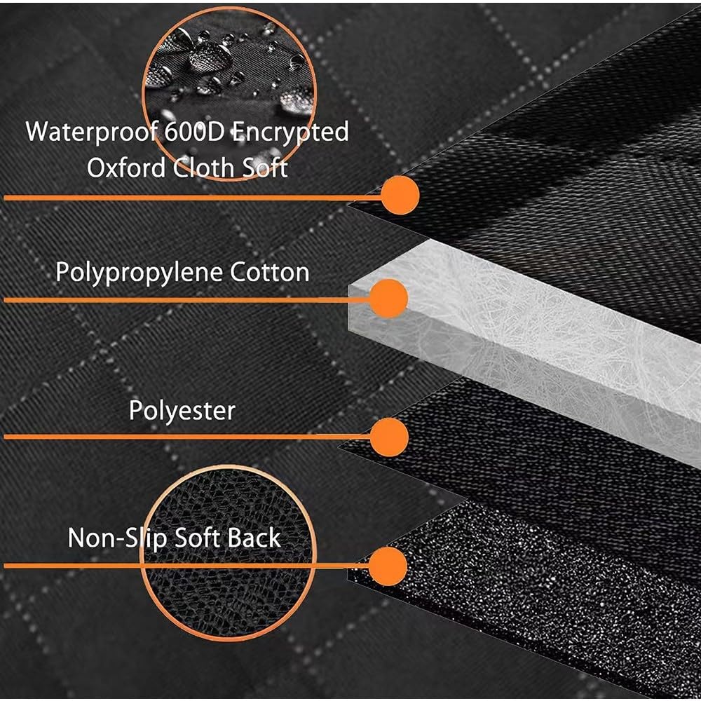 Generic MP dog seat cover non-slip back keeps mats in place during trips.