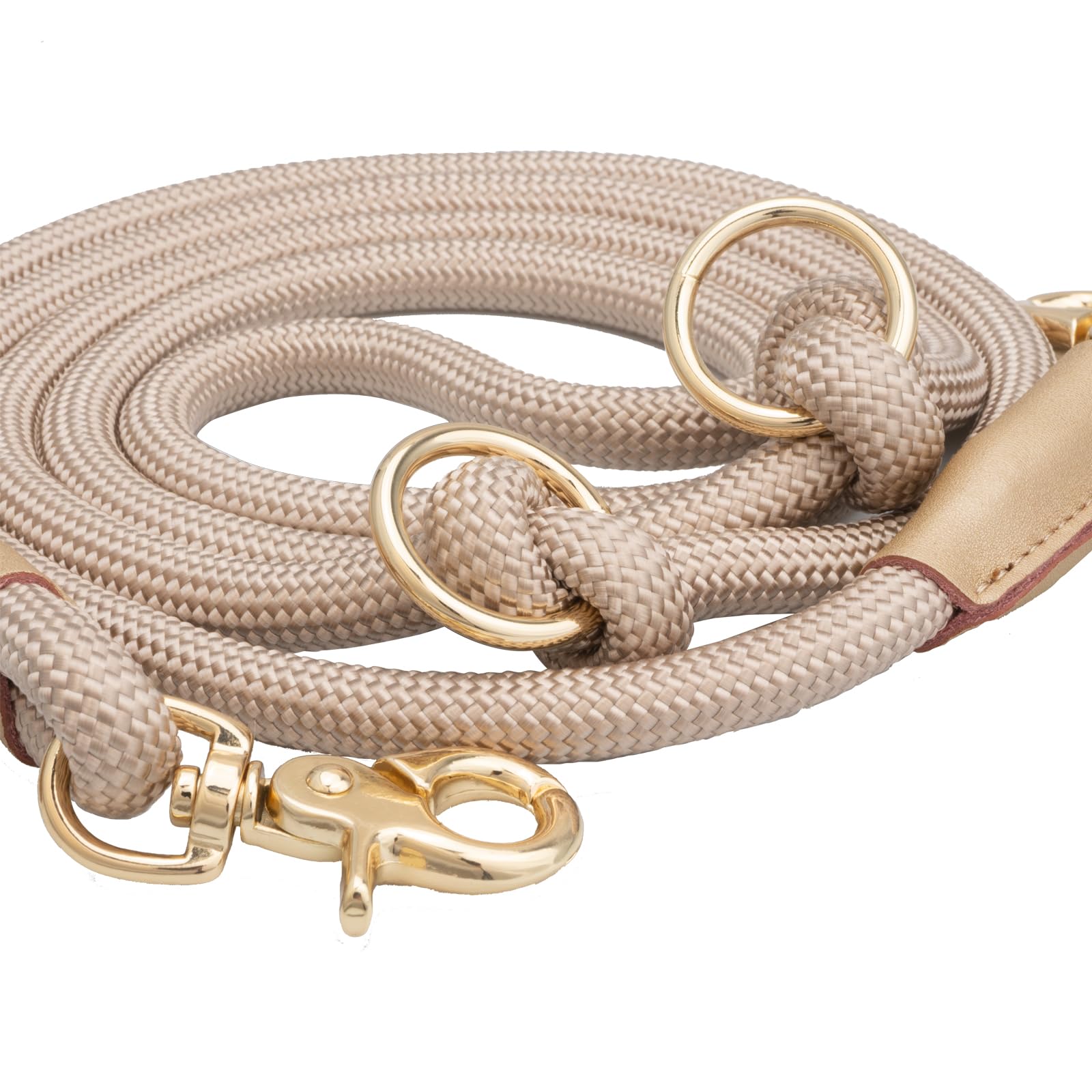 Generic Nylon Rope Dog Leash with 2 Snap Hooks enables secure control during training and routes.