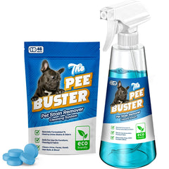 Generic Pee Buster bottle and tablets kit for convenient cleaning