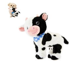 Generic Plush Cow Dog Toy face view for cuddly interactive play
