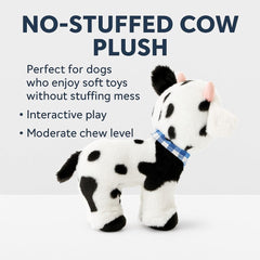 Generic Plush Cow Dog Toy tug action shown for durable fetch and tug
