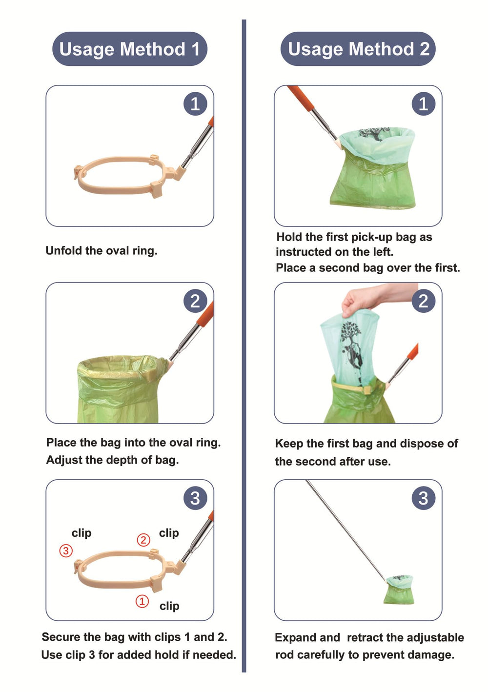 Generic Pooper Scooper portable tool for walks and outdoor cleanup
