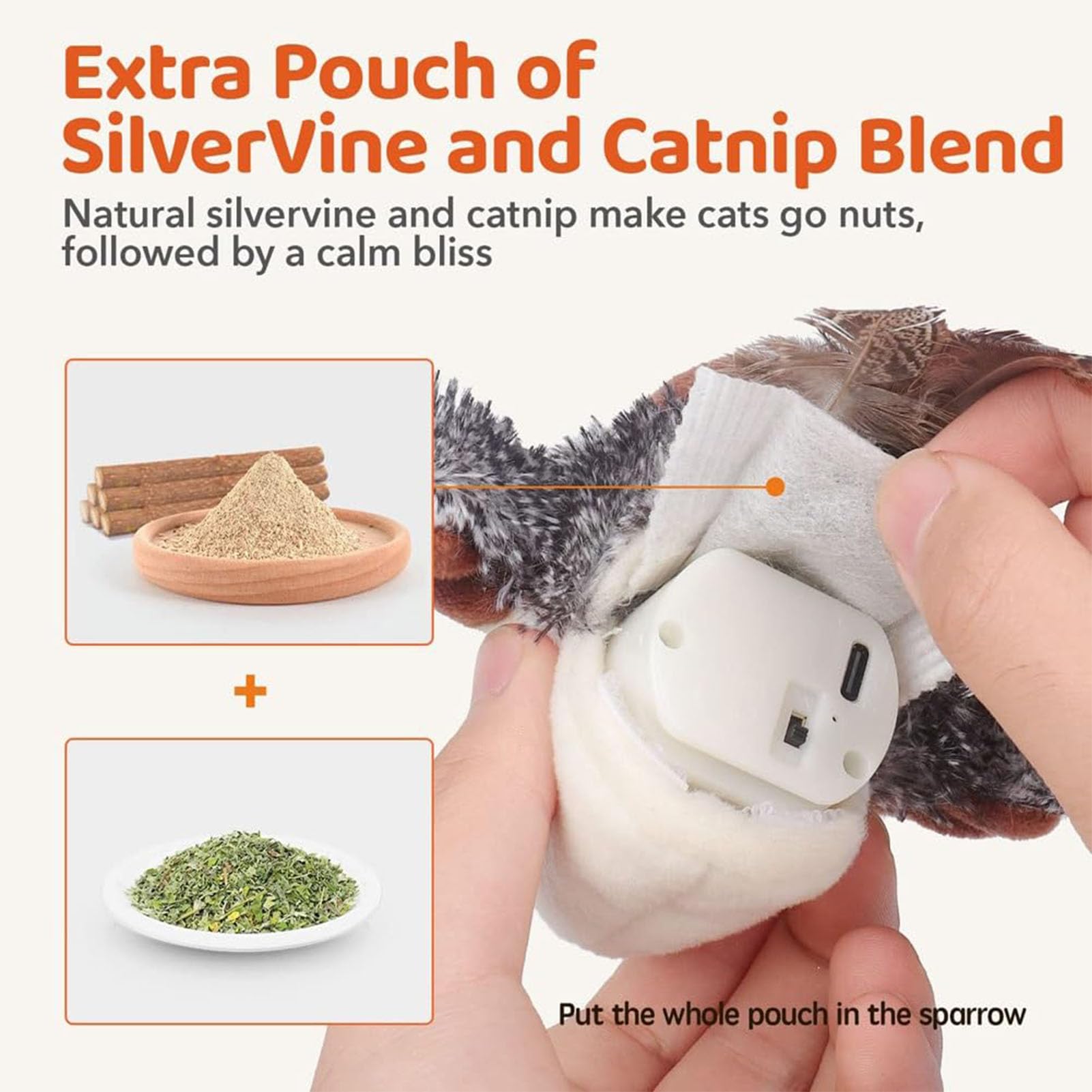 Generic rechargeable flappy birds cat toy cordless fun for cats
