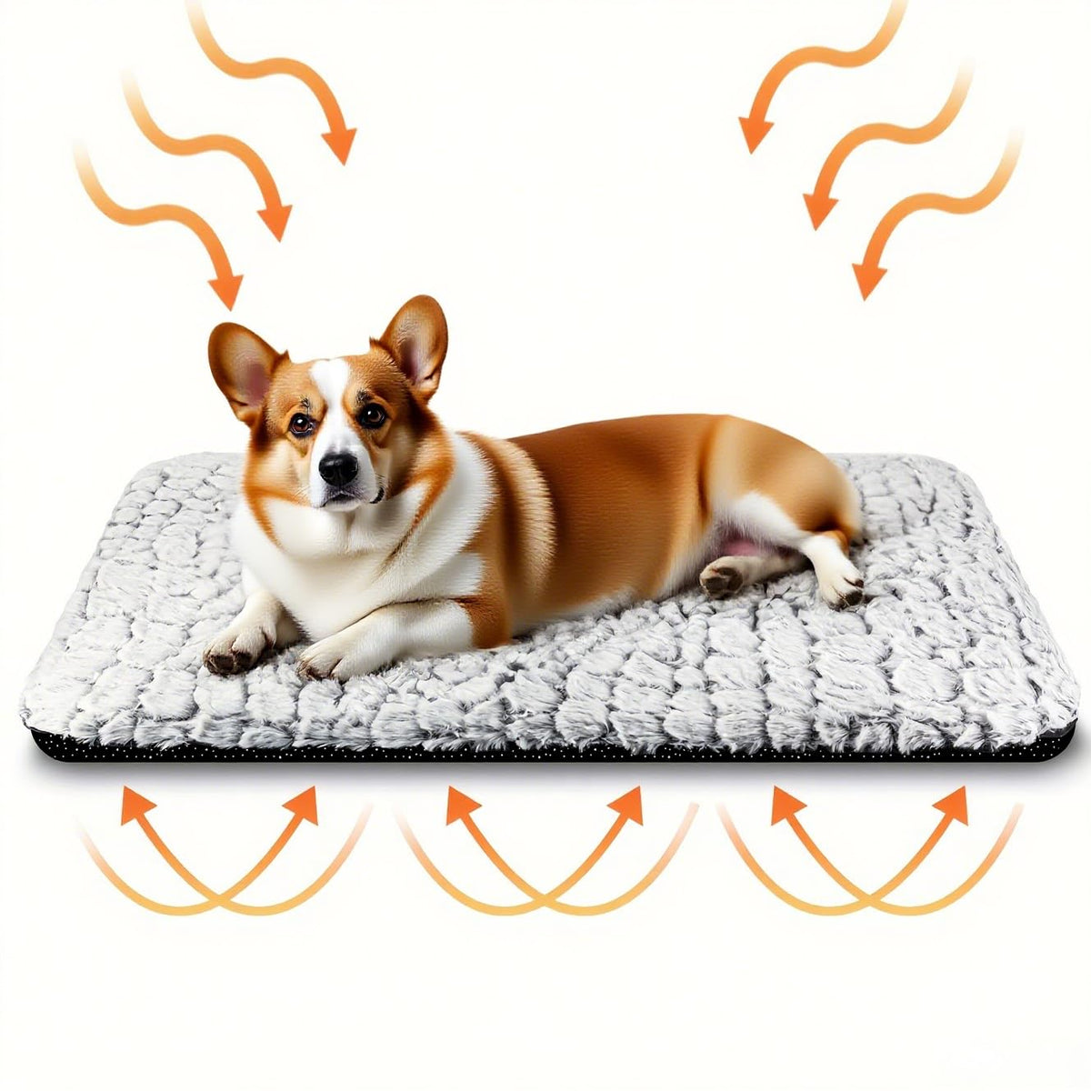 Generic self-heating pet mat plush brown cover for cozy comfort.
