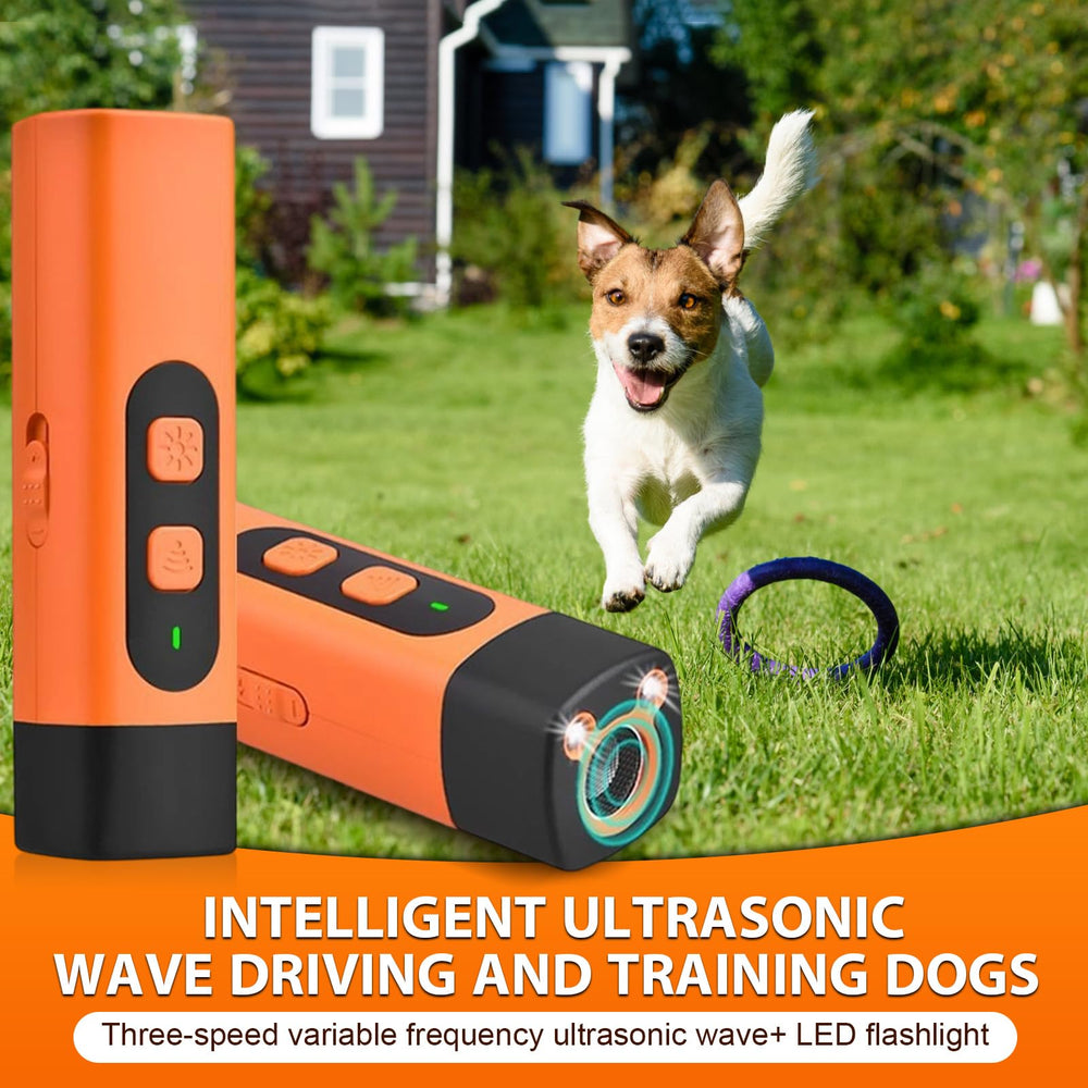 Generic Ultrasonic Bark Deterrent Device in use outdoors during a walk