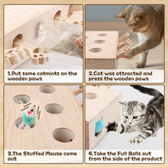 Generic wooden toy claw-sprinkled treats encourages playful exploration and problem solving