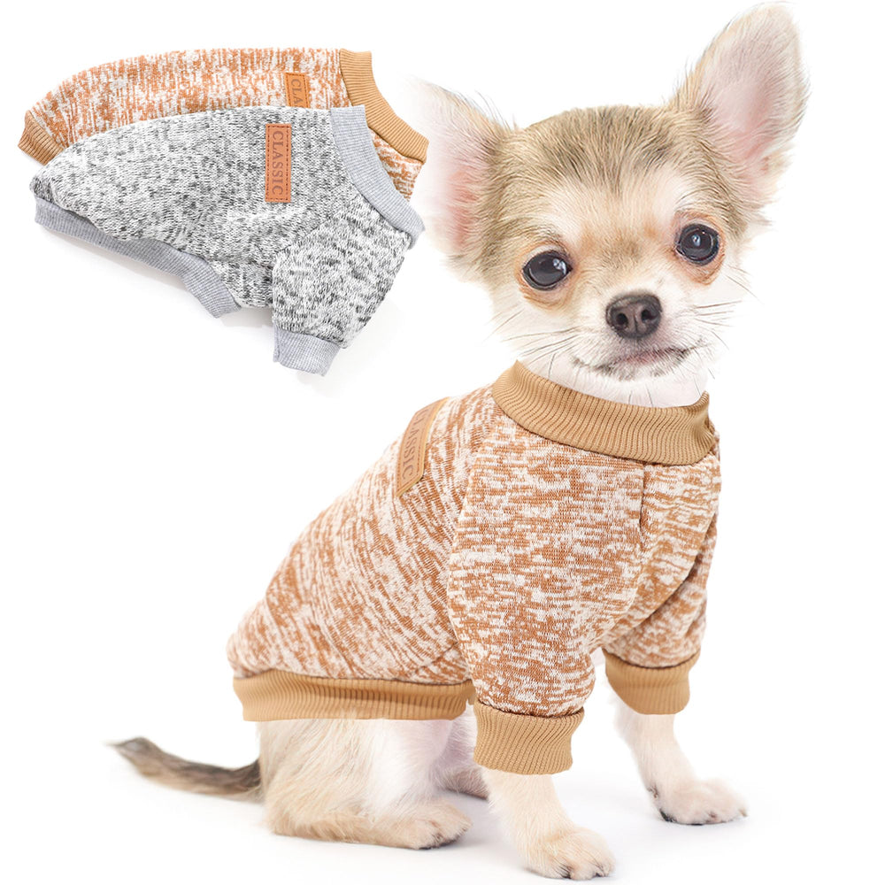 Generic XL Dog Sweaters two-piece set front view shows warm knit for small to medium dogs
