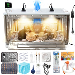 Geniprem Puppy Incubator heating lamp delivers steady warmth for newborns
