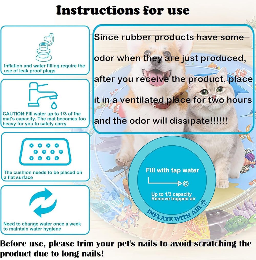 Genkasar water sensor play mat close-up shows cooling technology for hot days