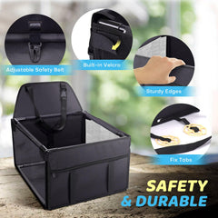 GENORTH car seat mesh window—breathable visibility reduces pet anxiety