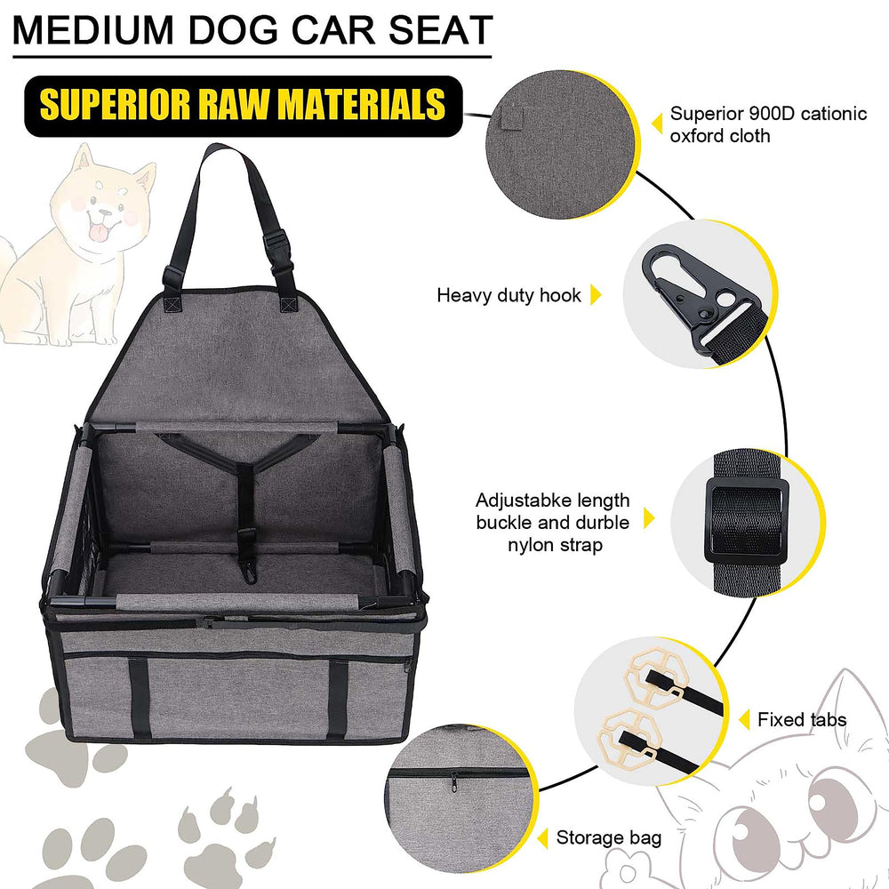 GENORTH dog car seat mesh-window demonstrates breathable airflow on trips