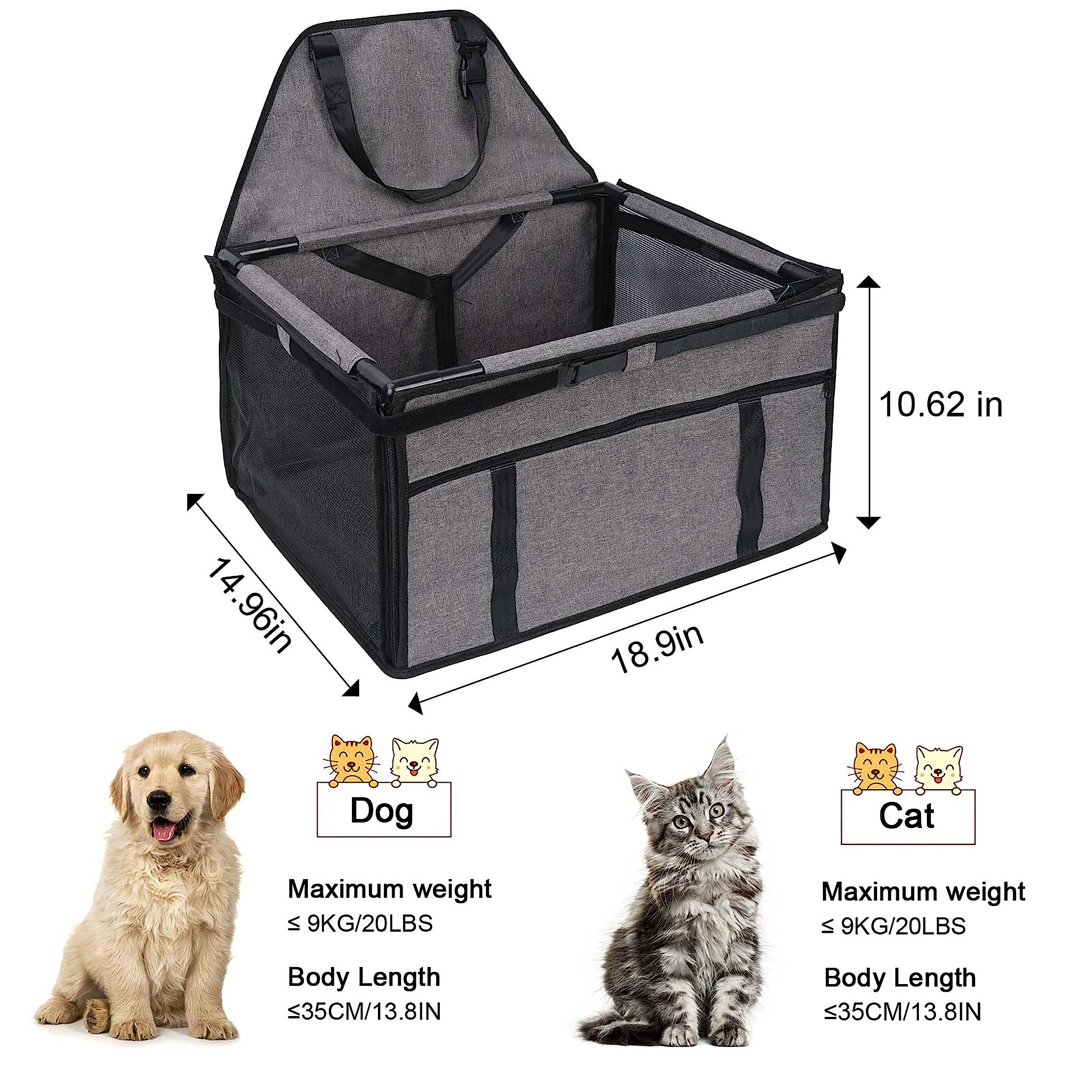 GENORTH dog car seat waterproof material keeps pets dry and clean