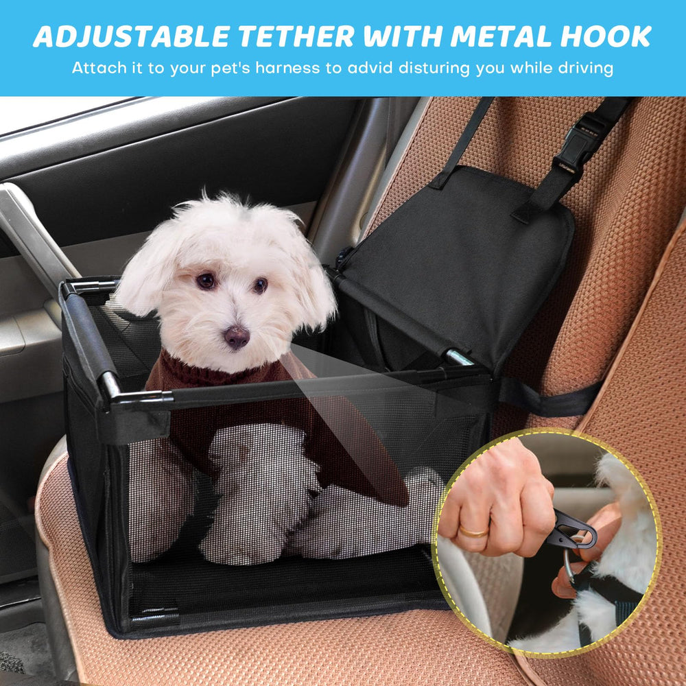 GENORTH puppy booster seat clip-leash—prevents jumping for safer trips
