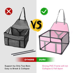 GENORTH small dog car seat mesh window shows breathable comfort and visibility.