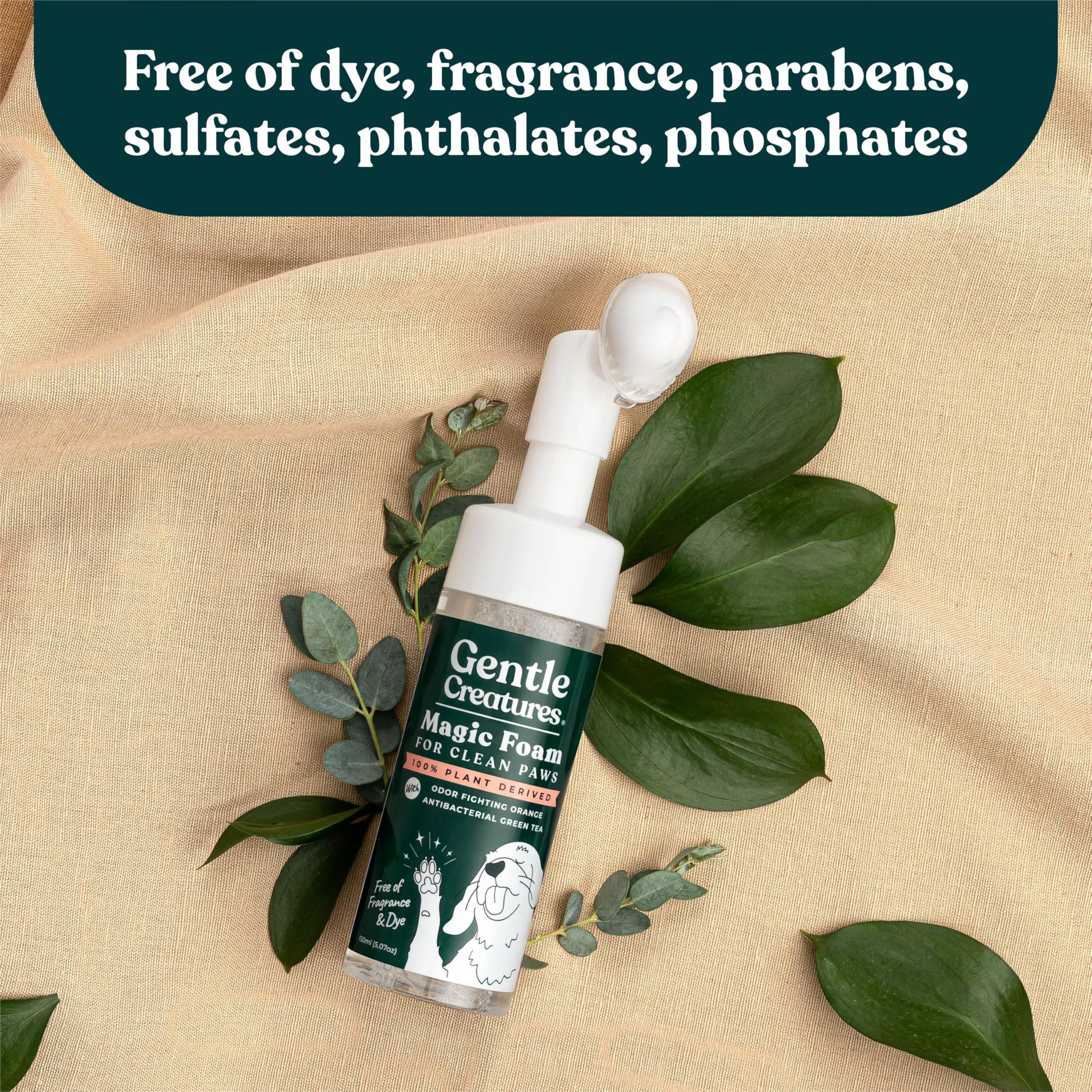 Gentle Creatures fragrance-free paw cleanser is suitable for puppies and kittens.