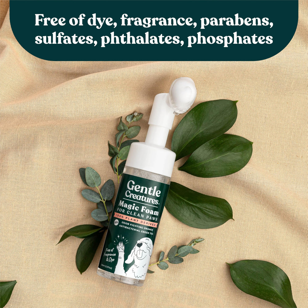 Gentle Creatures fragrance-free paw cleanser is suitable for puppies and kittens.