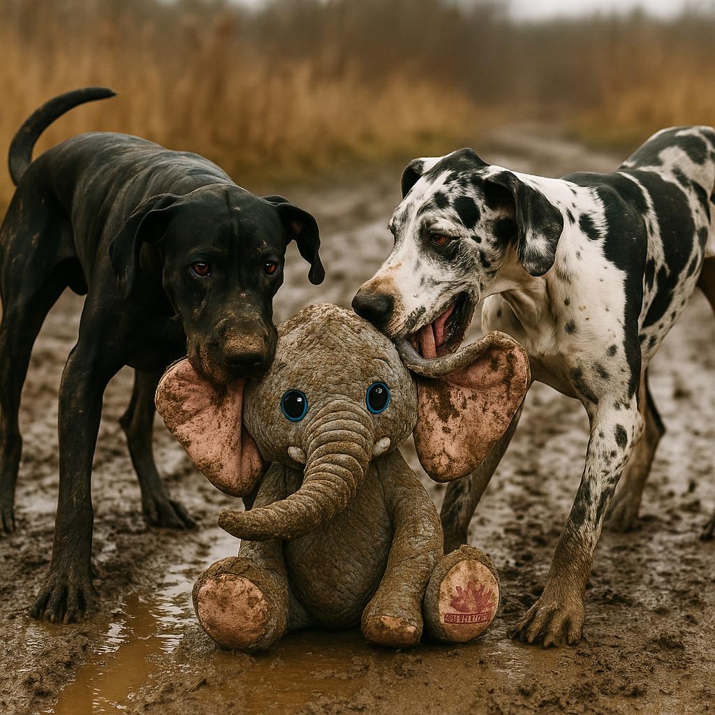 Gentle Giants Plush Elephant Dog Toy crinkle ears for engaging play.
