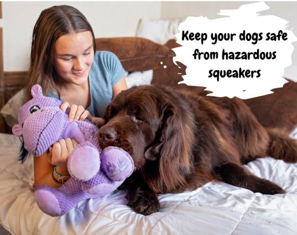 Gentle Giants plush hippo toy crinkly paws provides safe interactive play without squeaks for enrichment.