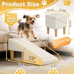 GenxQian dog ramp 23-degree incline enables gentle ascent for small pets.