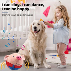 Geojec Interactive Dog Ball action image highlights bouncing motion for active exercise.