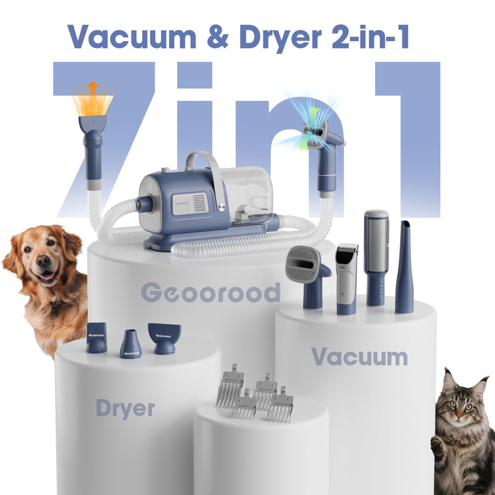 Geoorood dryer function dries coats quickly for comfortable, salon-like grooming at home.