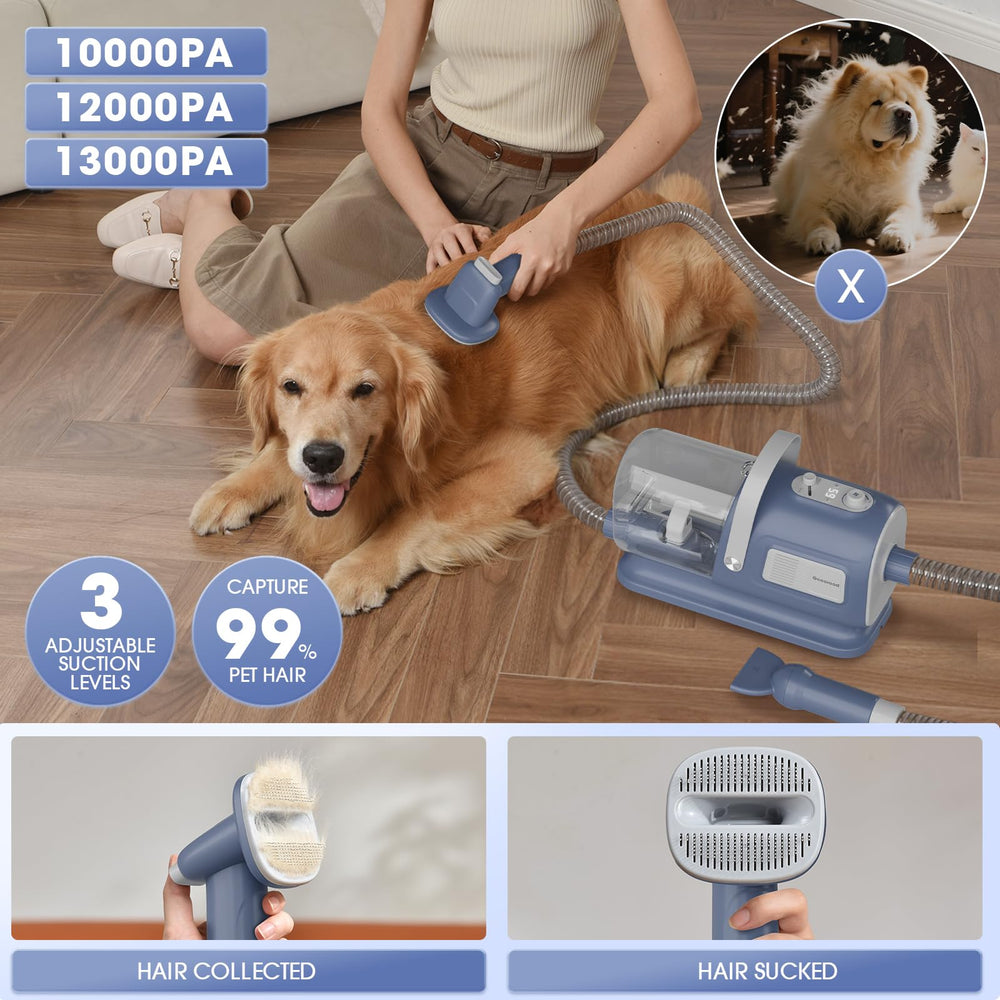 Geoorood undercoat brush helps reduce shedding with gentle grooming.