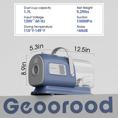 Geoorood dog grooming kit vacuum suction demonstrates powerful hair removal for mess-free sessions.