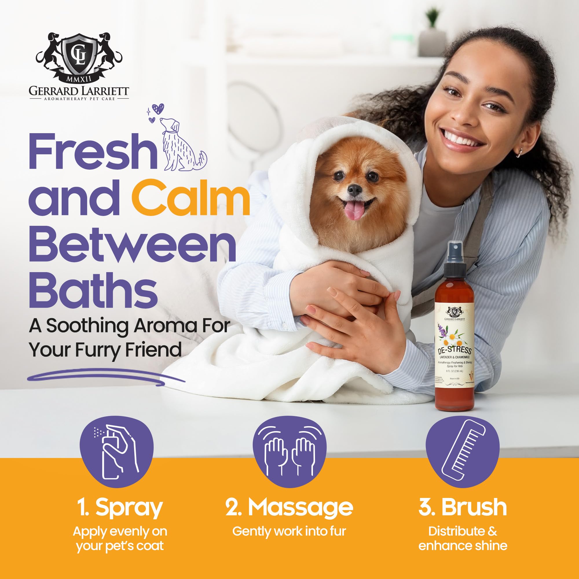 Perfume Gerrard Larriett para perros: cuidado del pelo