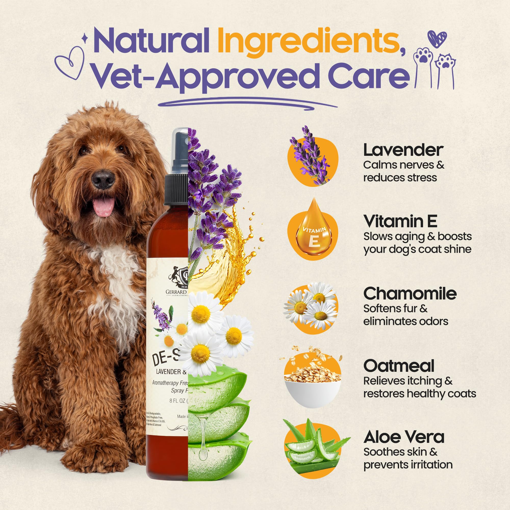Perfume Gerrard Larriett para perros: neutralizador de olor